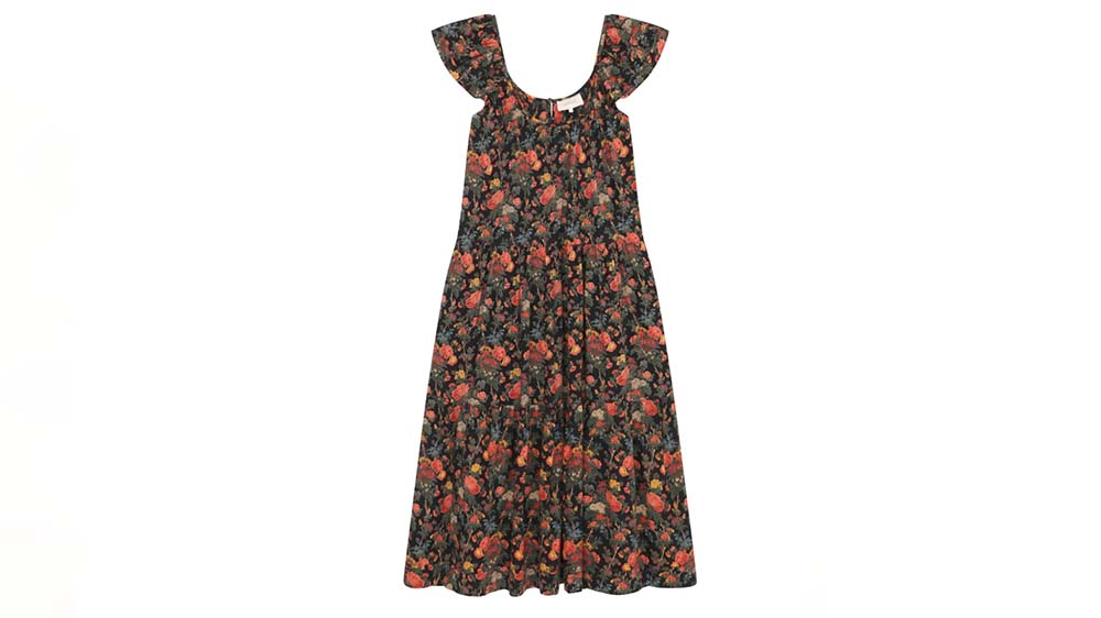 The Great - Plumeria Dress Black Enchanted Floral